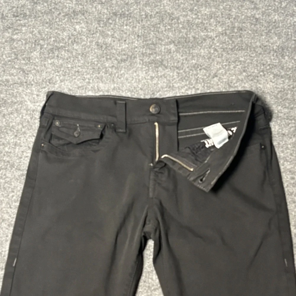 True Religion Jeans Mens 34 Black Geno Relaxed Slim Fit Stretch Denim Pants - Picture 3 of 16
